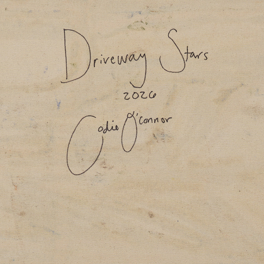 Back of a canvas titled Driveway Stars from 2026 signed by the artist Codie OConnor
