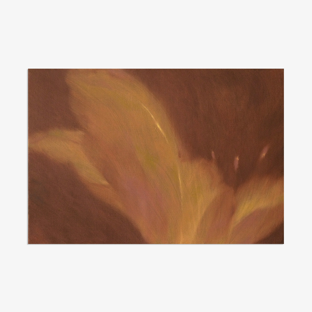 Garnet Flow painting an abstract artwork featuring flowing warm tones of brown gold and pink