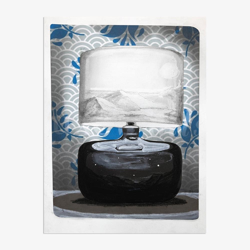 Lamp with Wallpaper