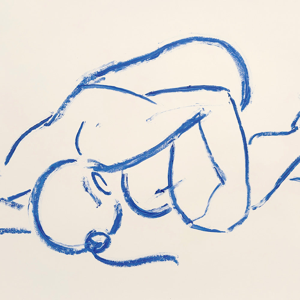 Oil Stick Nude in Cobalt I
