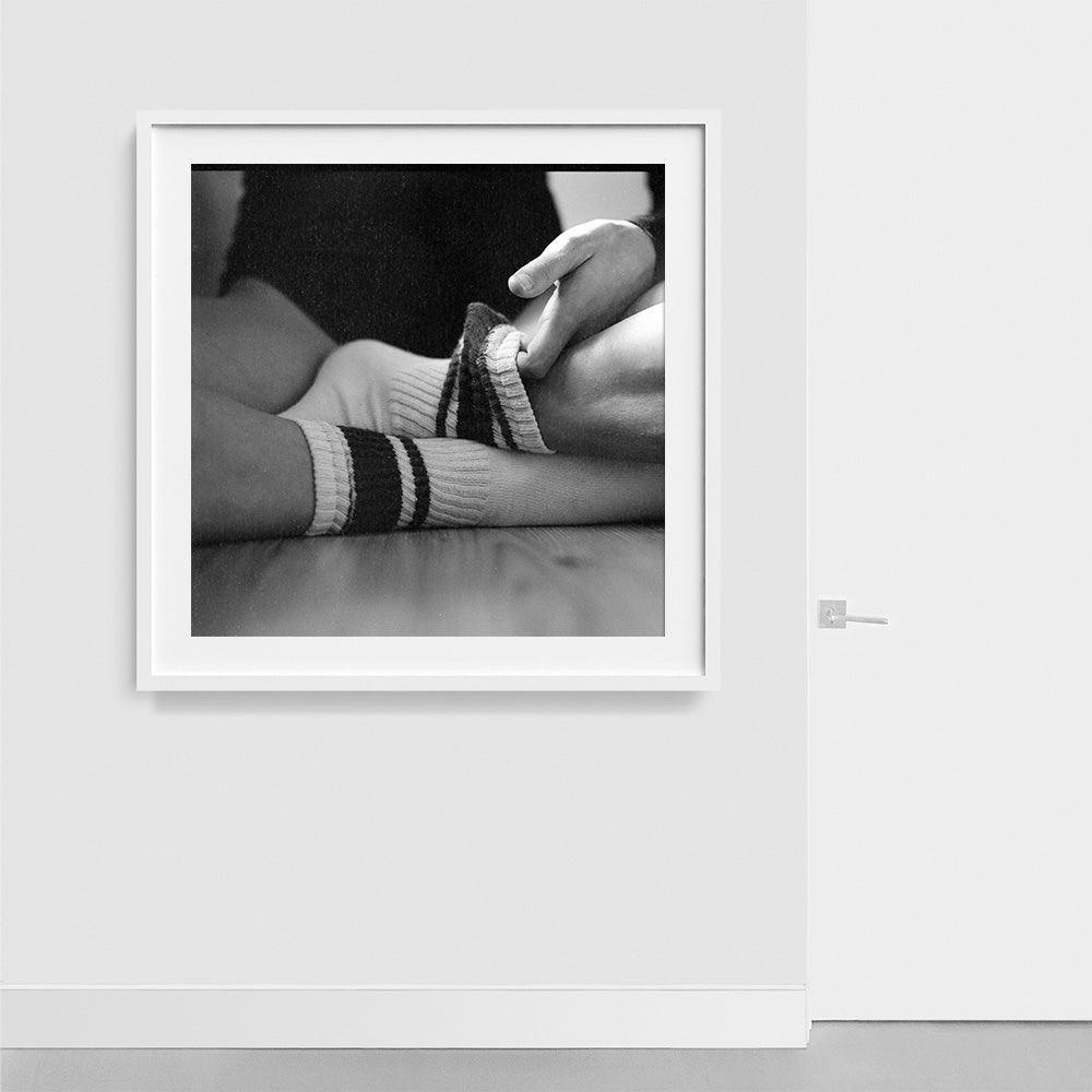 Clare Pulling on Sock , Photograph by Clare Pulling on Sock Tappan