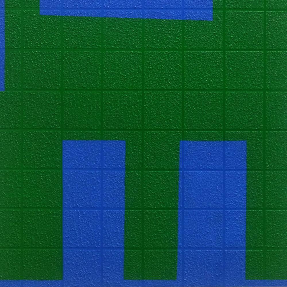 Grid I Green on Blue , Painting by Grid I Green on Blue Tappan