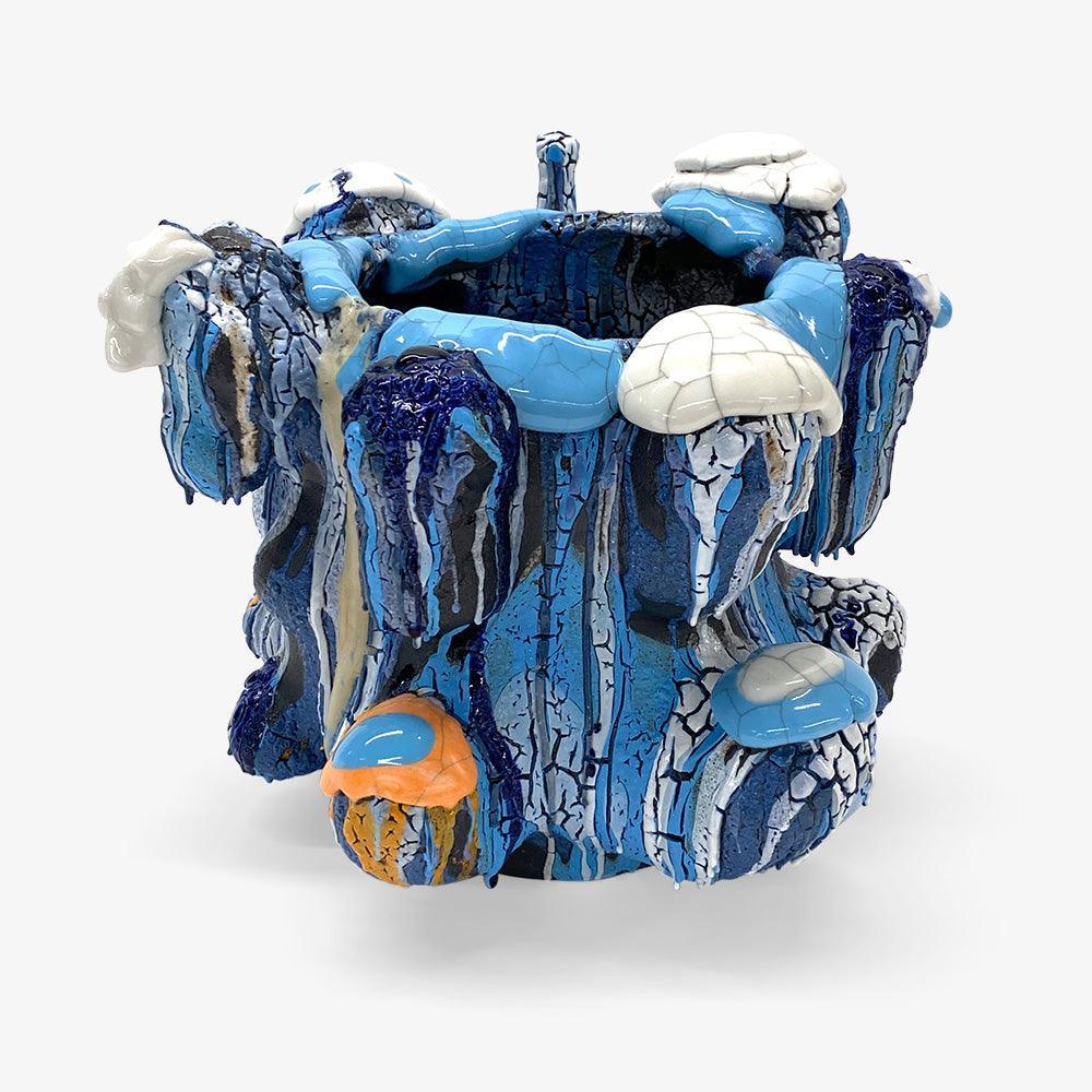 Cave Vessel: Blue/Orange Lotus , Sculpture by Cave Vessel: Blue/Orange Lotus Tappan