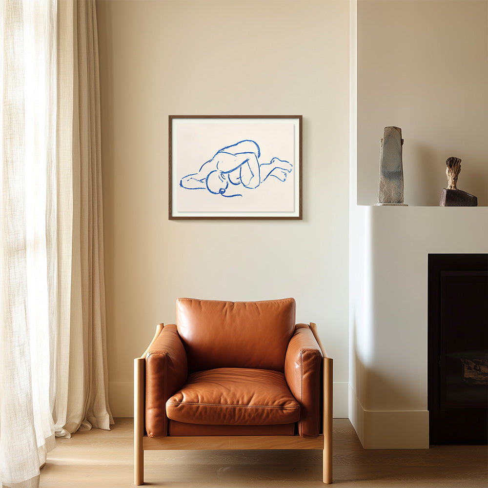 Oil Stick Nude in Cobalt I