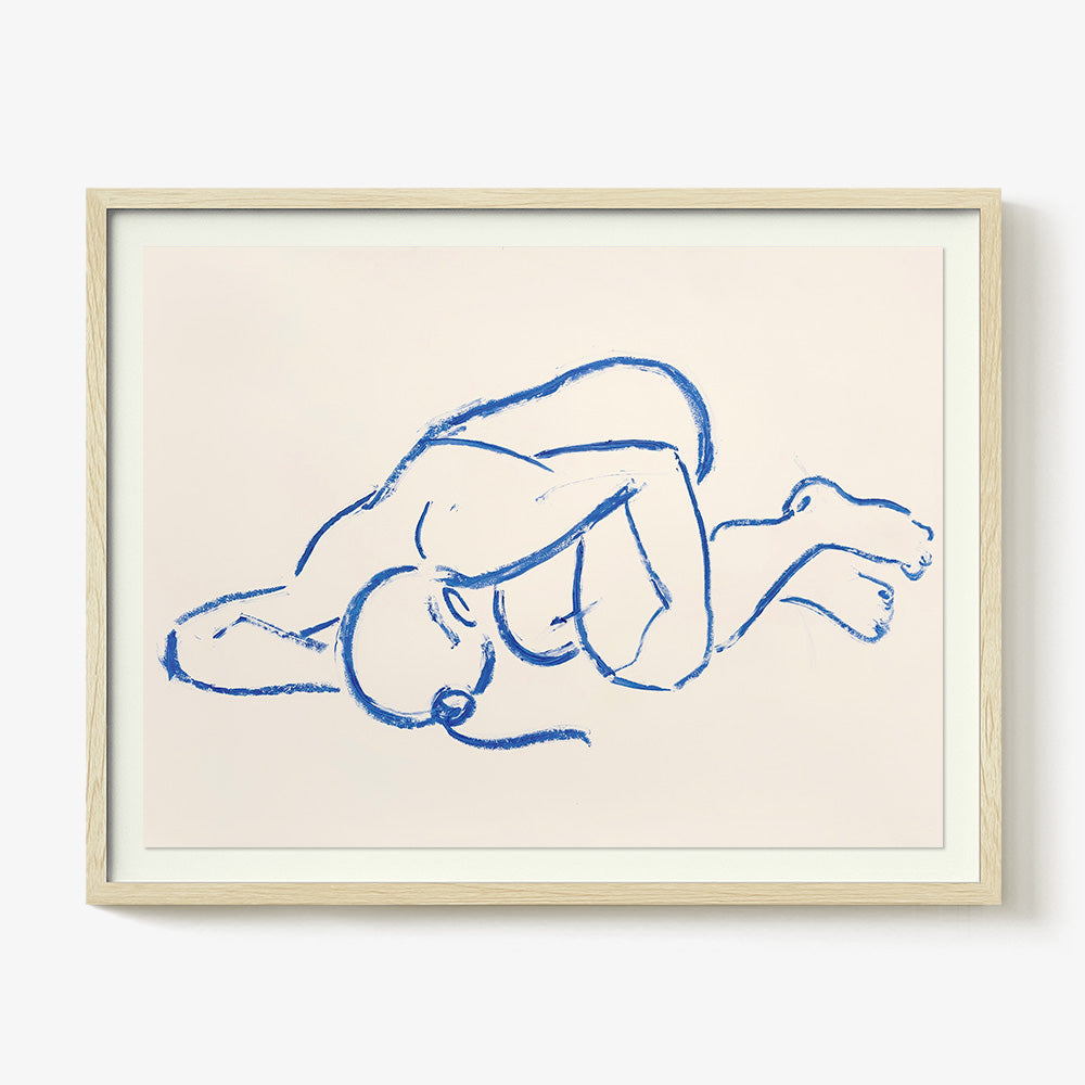 Oil Stick Nude in Cobalt I