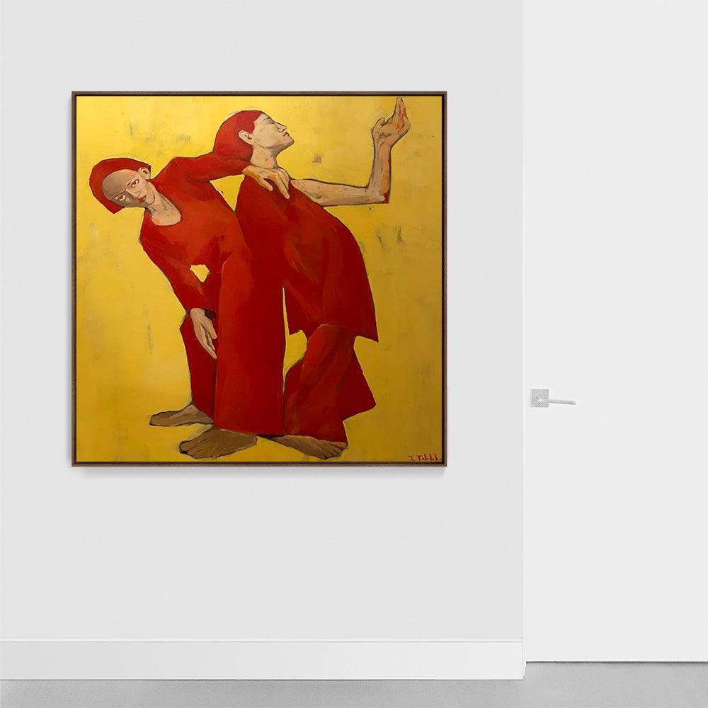 Sisters in Red & Yellow , Painting by Sisters in Red & Yellow Tappan