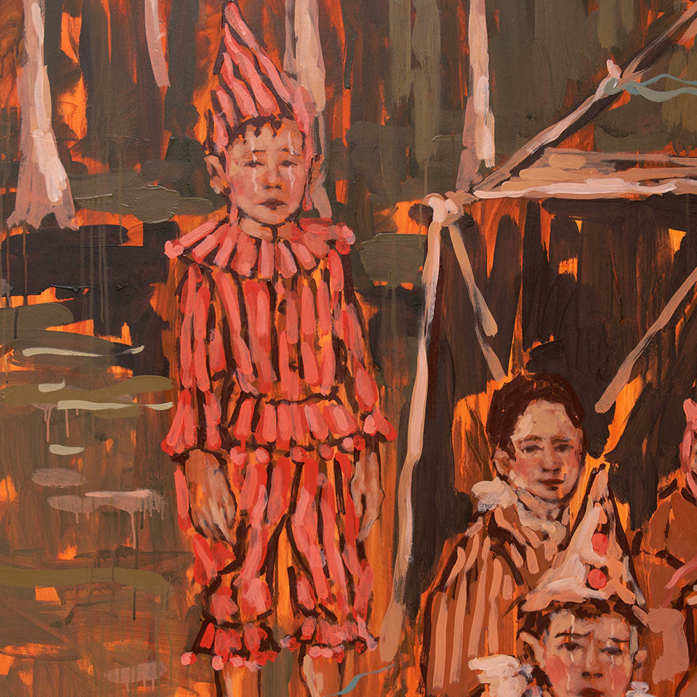 バリ絵画:title tak kenal lelah疲れ知らず The_Silent_Carnival_of_the_Pin