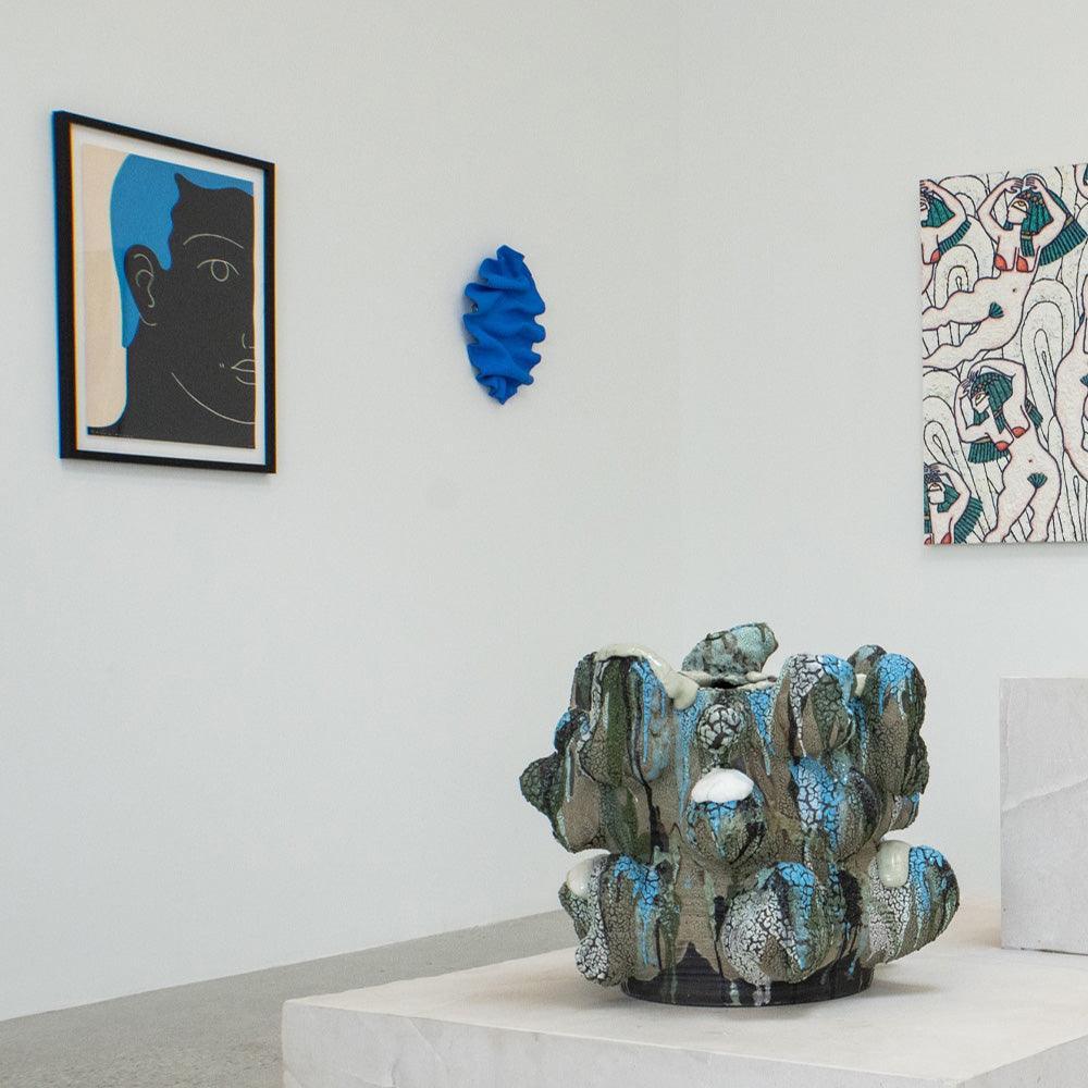 Wave Wall Sculpture (Cobalt) , Sculpture by Wave Wall Sculpture (Cobalt) Tappan