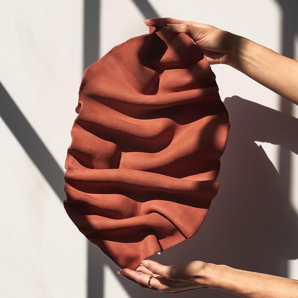 Wave Wall Sculpture (Terracotta)