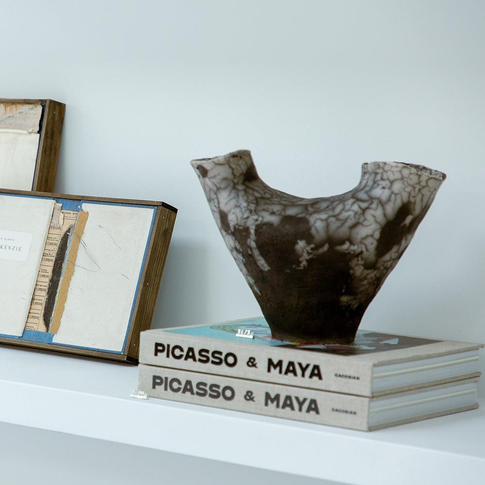 Crackle Vase - Smoke , Sculpture by Crackle Vase - Smoke Tappan