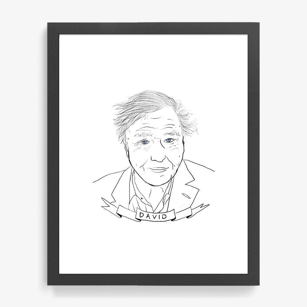 David Attenborough, Print  by  David Attenborough Tappan
