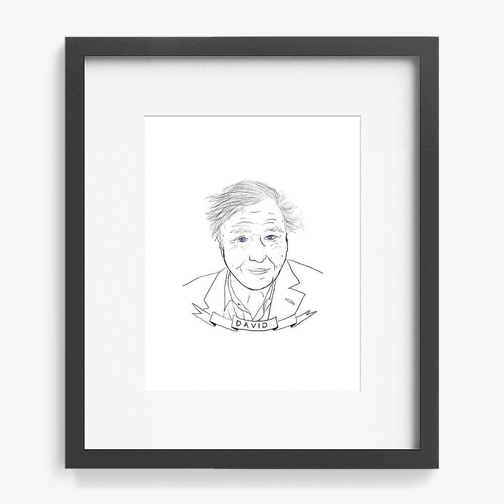 David Attenborough, Print  by  David Attenborough Tappan