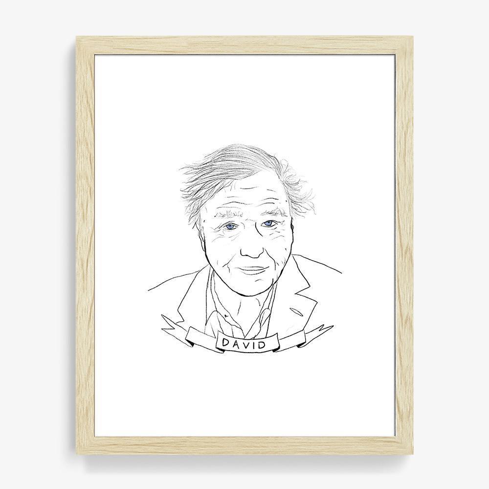 David Attenborough, Print  by  David Attenborough Tappan