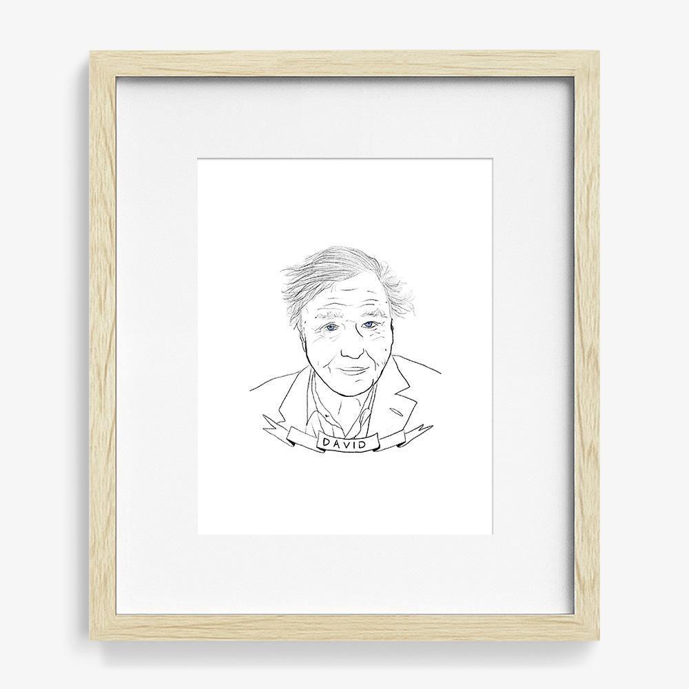 David Attenborough, Print  by  David Attenborough Tappan
