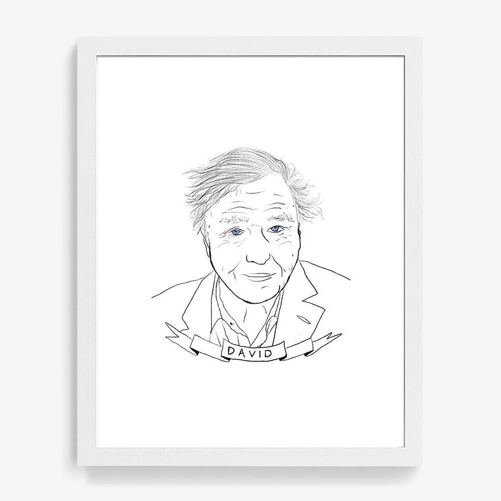 David Attenborough, Print  by  David Attenborough Tappan