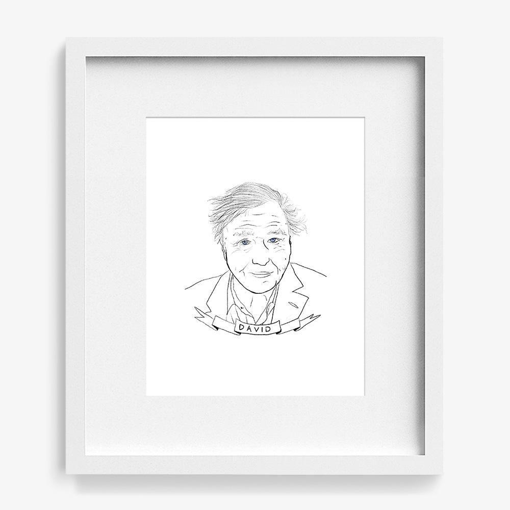 David Attenborough, Print  by  David Attenborough Tappan