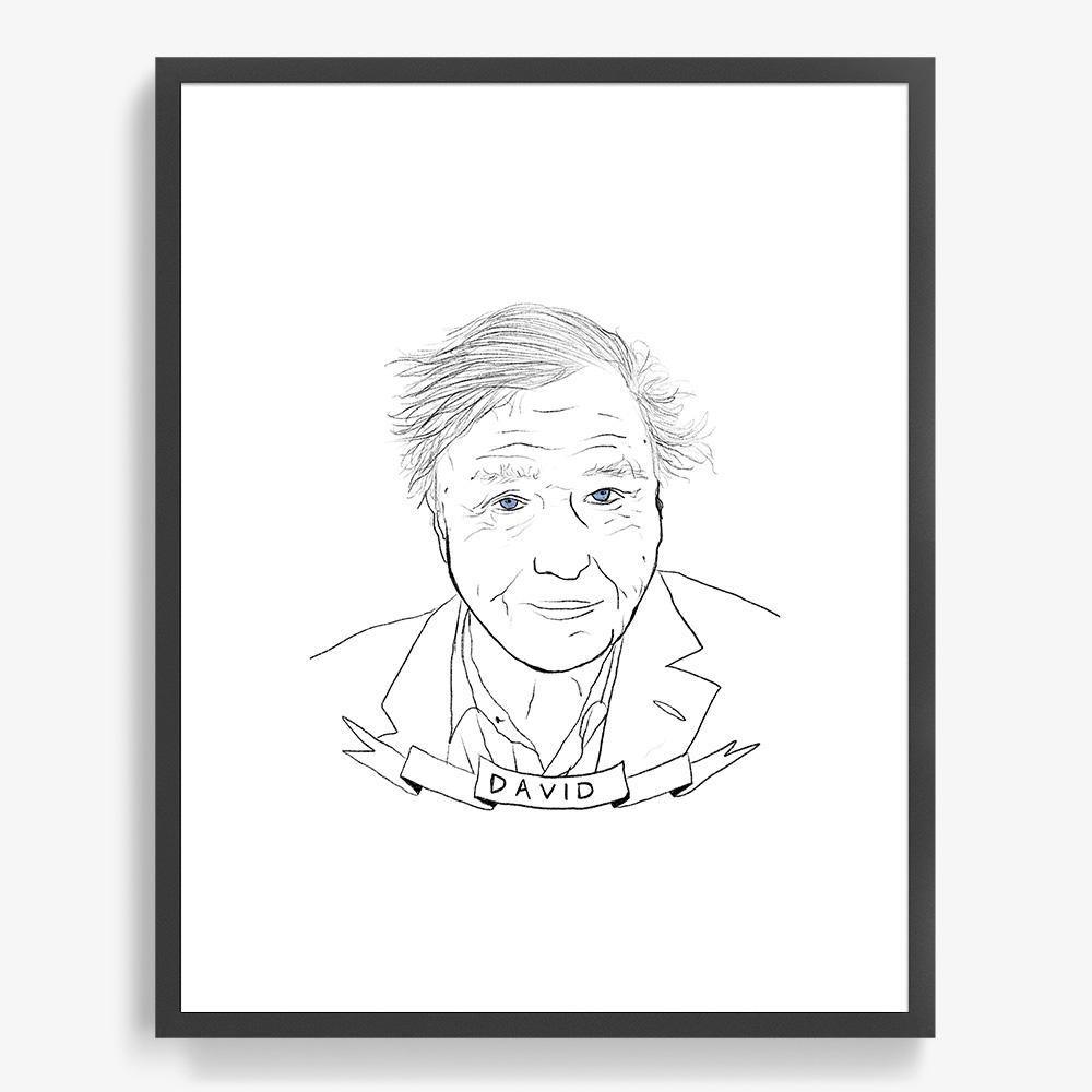 David Attenborough, Print  by  David Attenborough Tappan