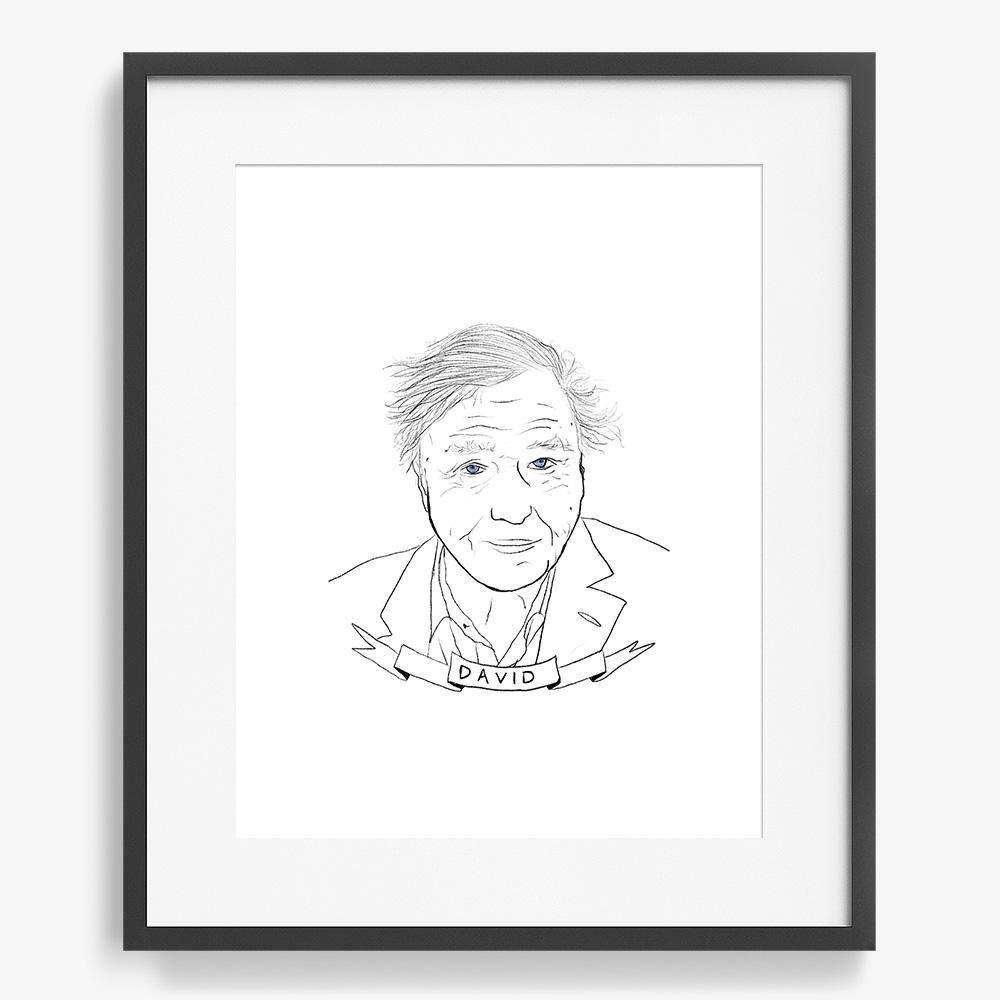 David Attenborough, Print  by  David Attenborough Tappan