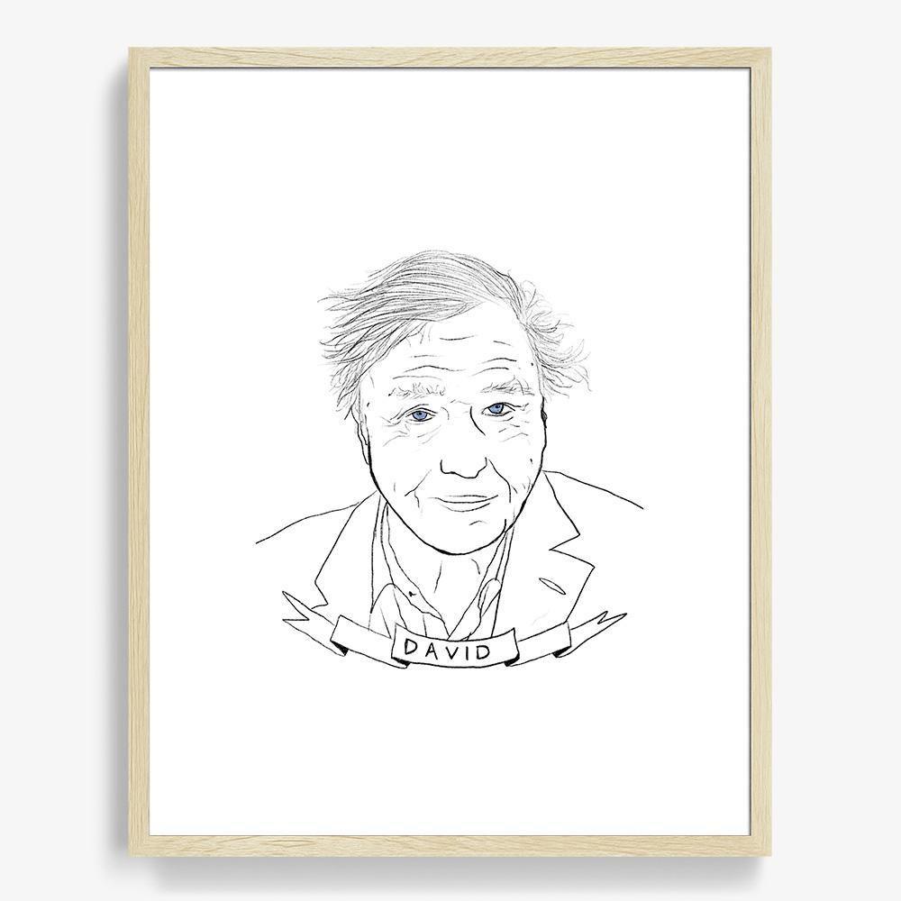 David Attenborough, Print  by  David Attenborough Tappan