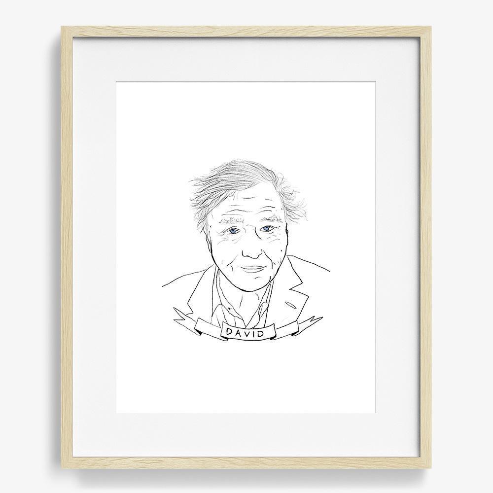 David Attenborough, Print  by  David Attenborough Tappan