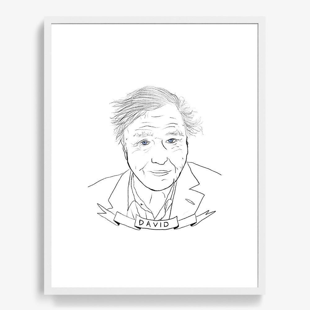 David Attenborough, Print  by  David Attenborough Tappan