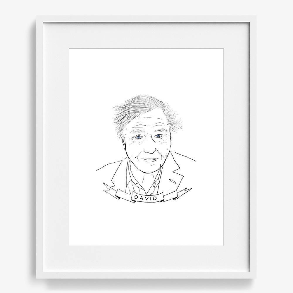 David Attenborough, Print  by  David Attenborough Tappan
