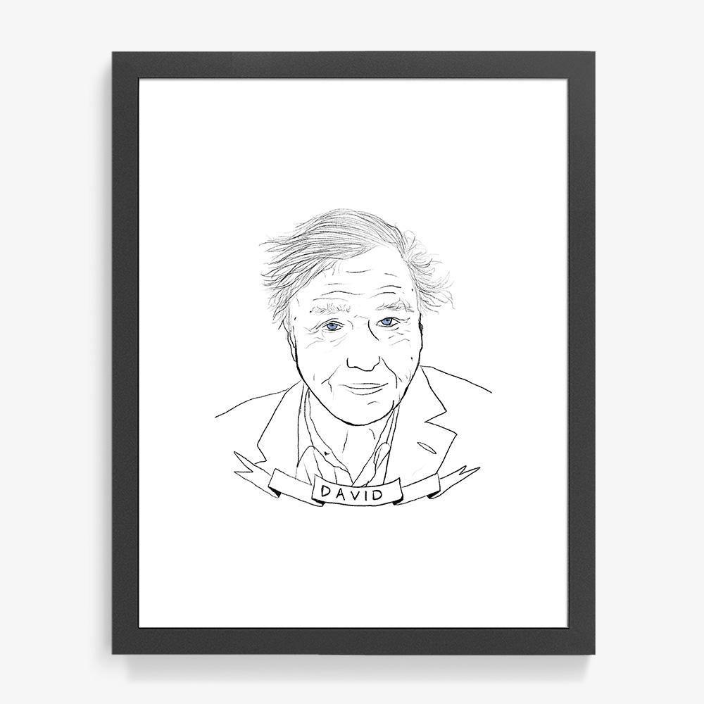 David Attenborough, Print  by  David Attenborough Tappan
