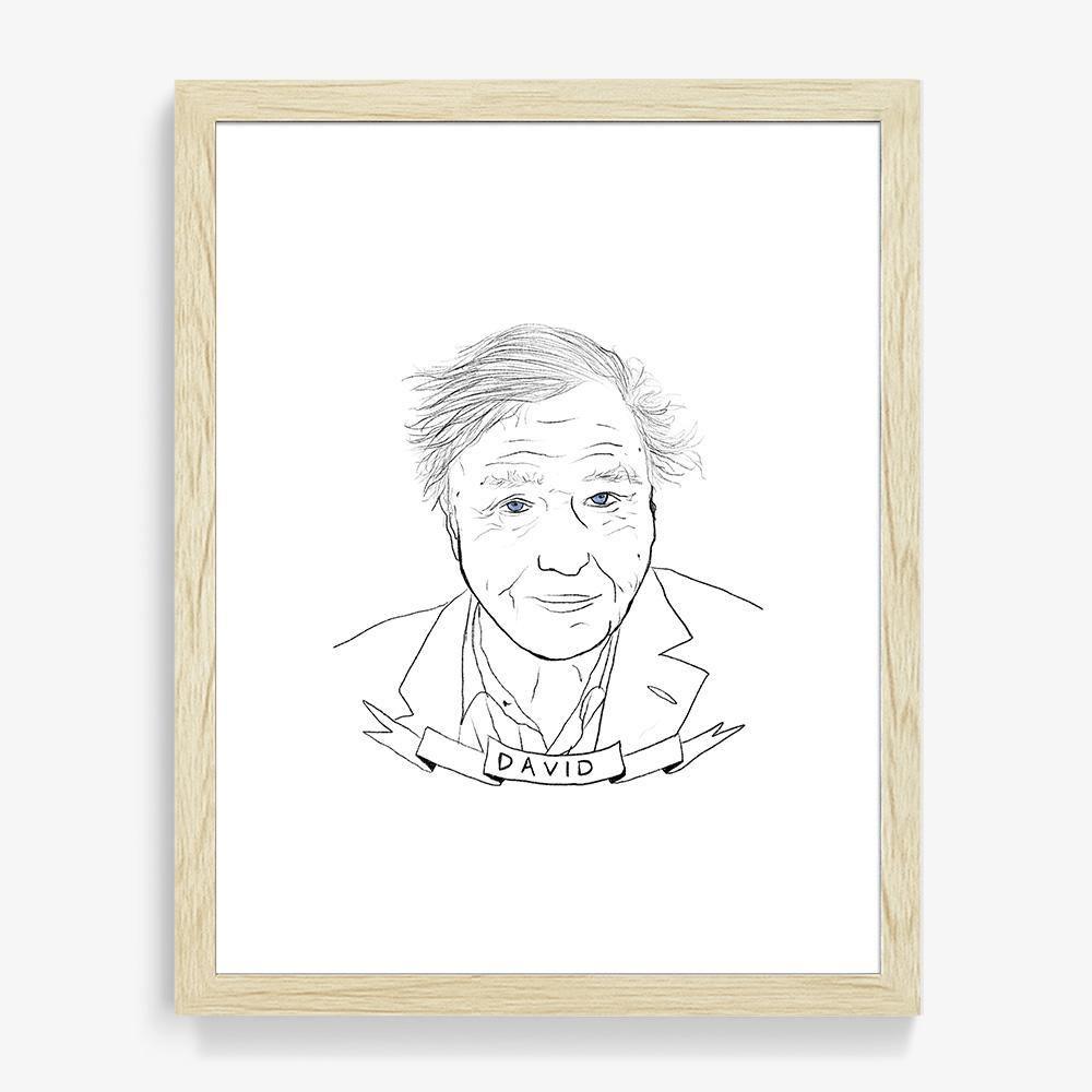 David Attenborough, Print  by  David Attenborough Tappan