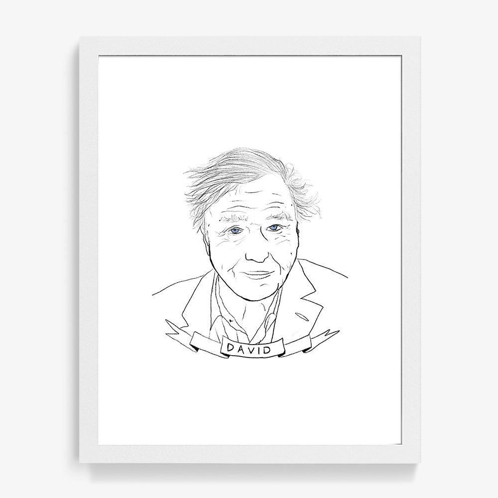 David Attenborough, Print  by  David Attenborough Tappan