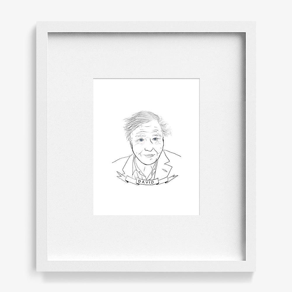 David Attenborough, Print  by  David Attenborough Tappan