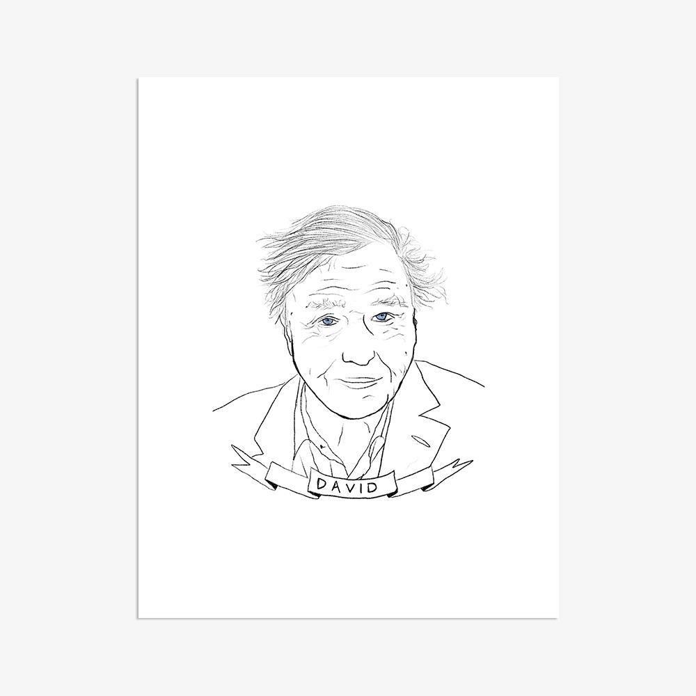 David Attenborough, Print  by  David Attenborough Tappan