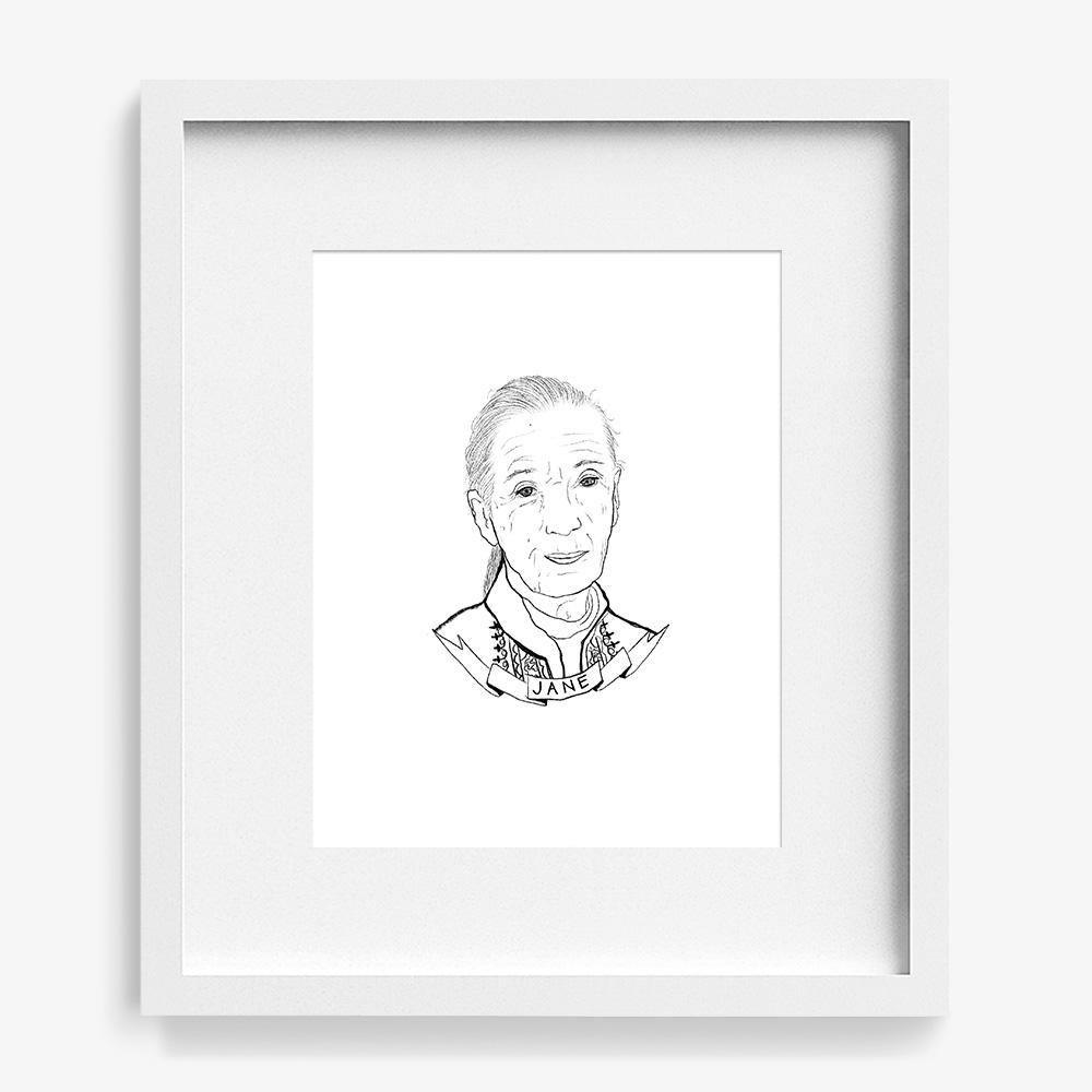 Jane Goodall, Print  by  Jane Goodall Tappan