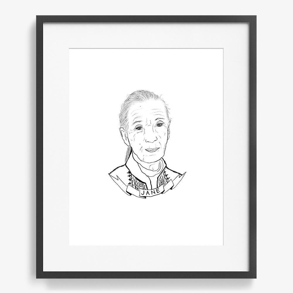 Jane Goodall, Print  by  Jane Goodall Tappan