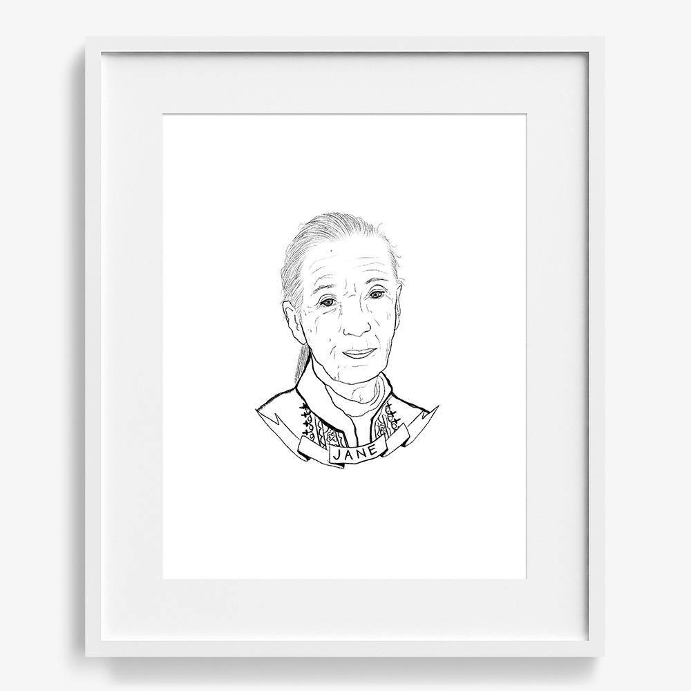 Jane Goodall, Print  by  Jane Goodall Tappan