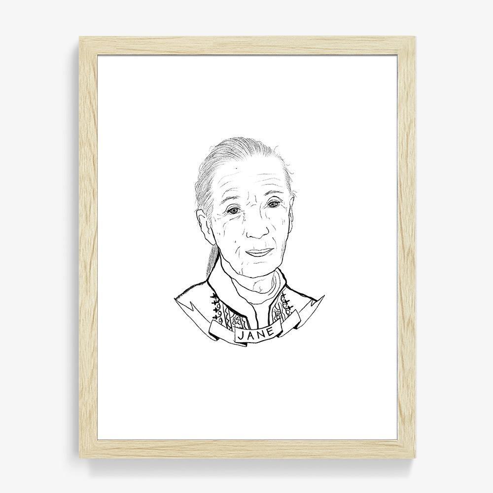 Jane Goodall, Print  by  Jane Goodall Tappan