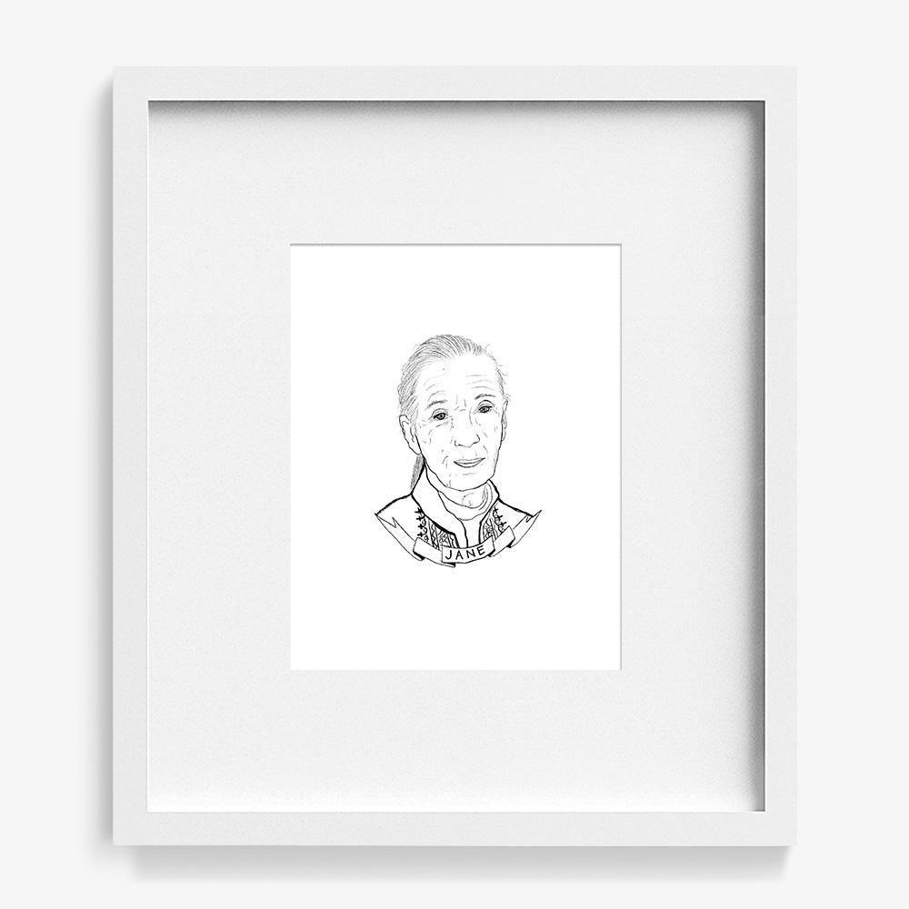 Jane Goodall, Print  by  Jane Goodall Tappan