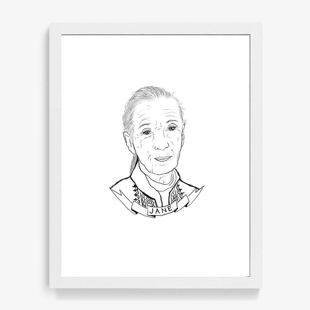Jane Goodall, Print  by  Jane Goodall Tappan