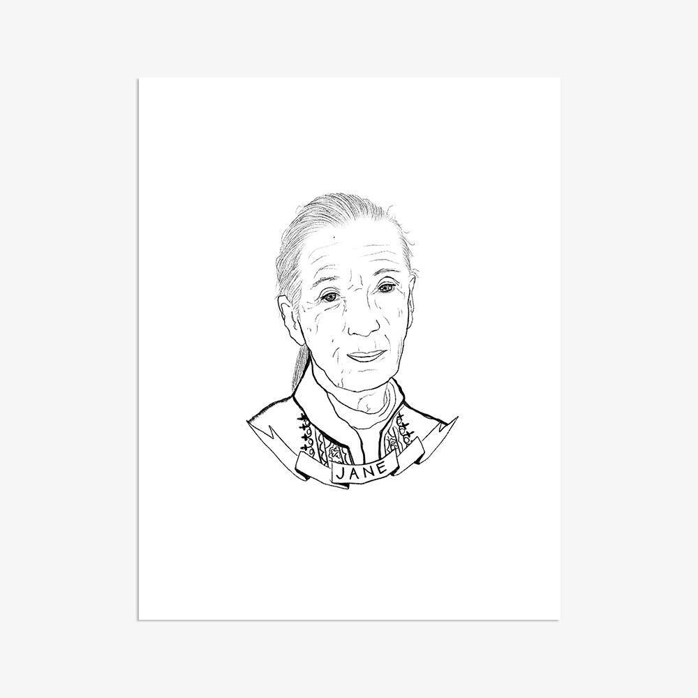Jane Goodall, Print  by  Jane Goodall Tappan