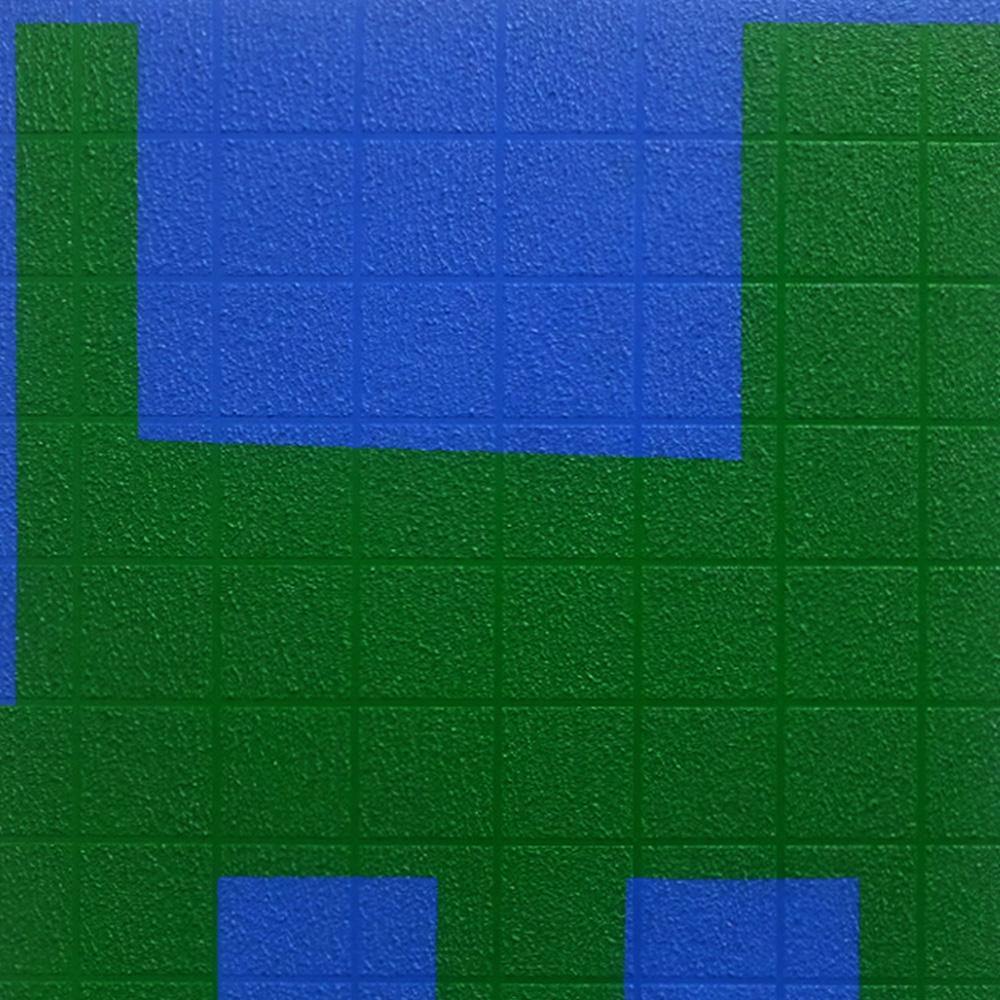 Grid I Green on Blue, Painting  by  Grid I Green on Blue Tappan