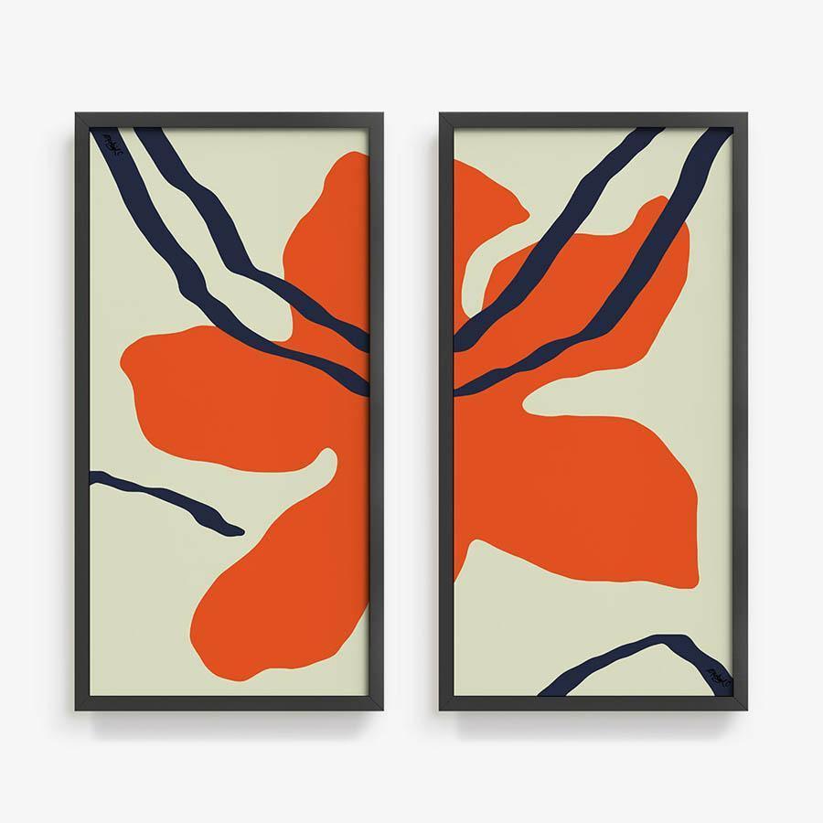 Red Bloom | Diptych, Print  by  Red Bloom | Diptych Tappan