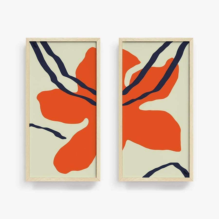 Red Bloom | Diptych, Print  by  Red Bloom | Diptych Tappan