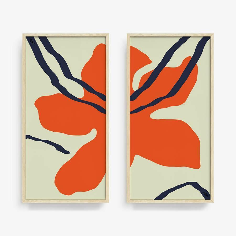 Red Bloom | Diptych, Print  by  Red Bloom | Diptych Tappan