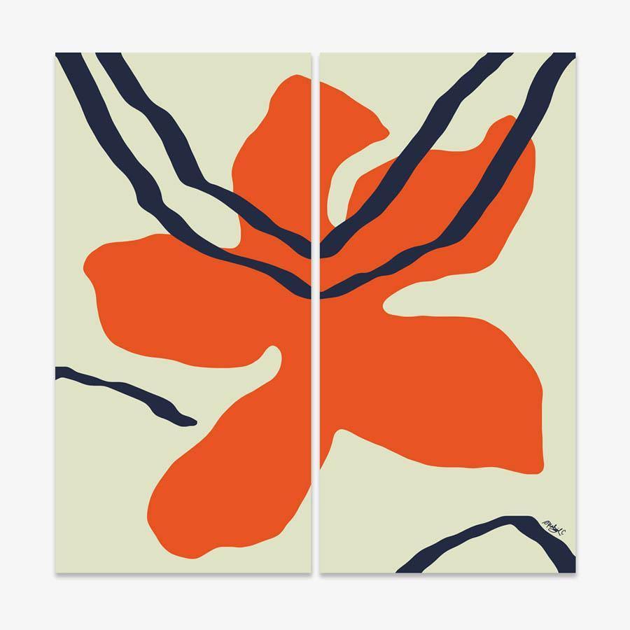 Red Bloom | Diptych, Print  by  Red Bloom | Diptych Tappan