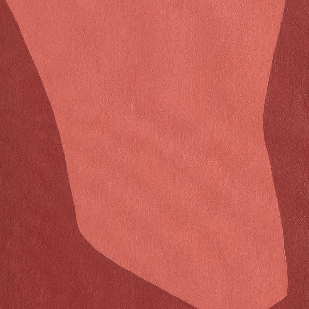 Peach Petals on Red Ground