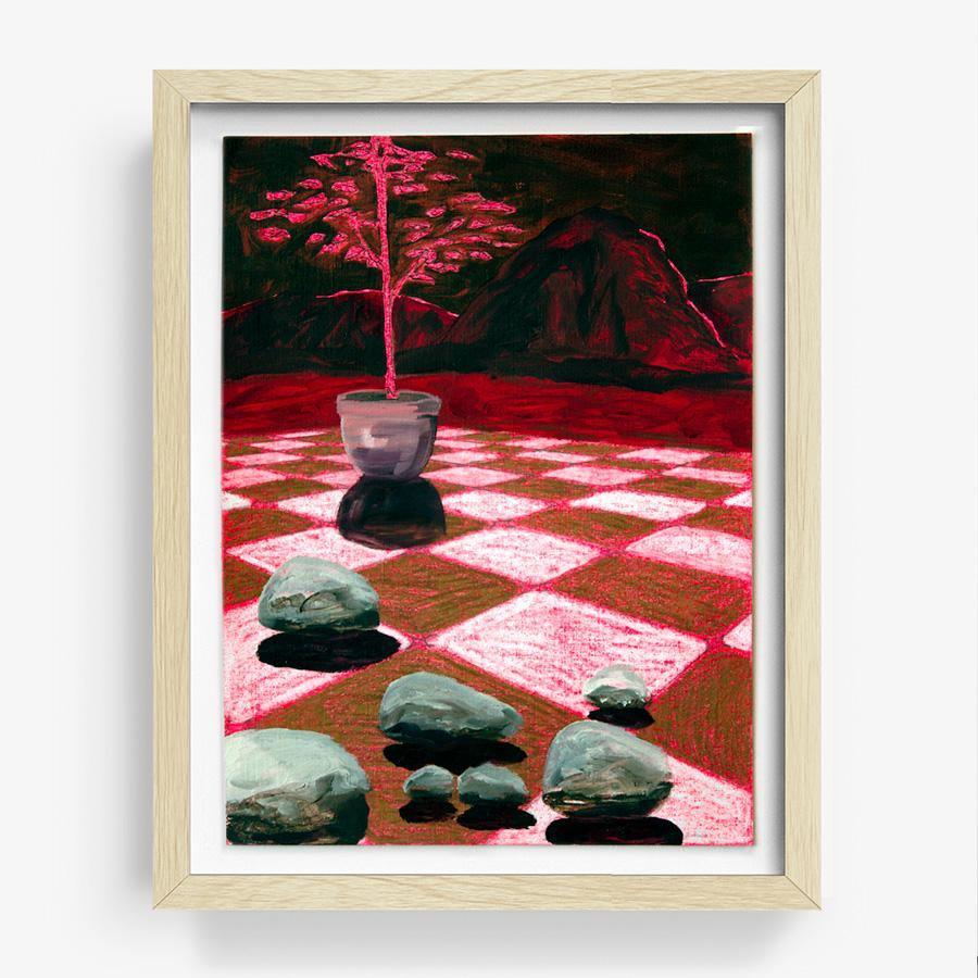 Red Tiles on Paper, Original Work on Paper  by  Red Tiles on Paper Tappan