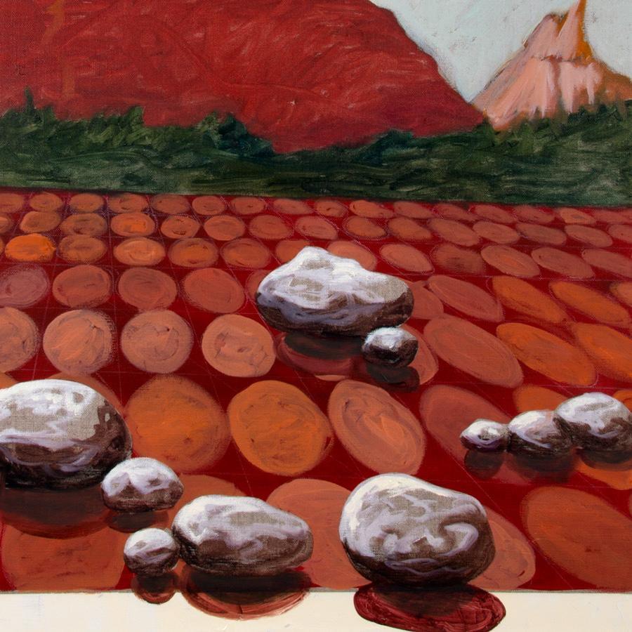 Utah Landscape with Red Tiles, Painting  by  Utah Landscape with Red Tiles Tappan